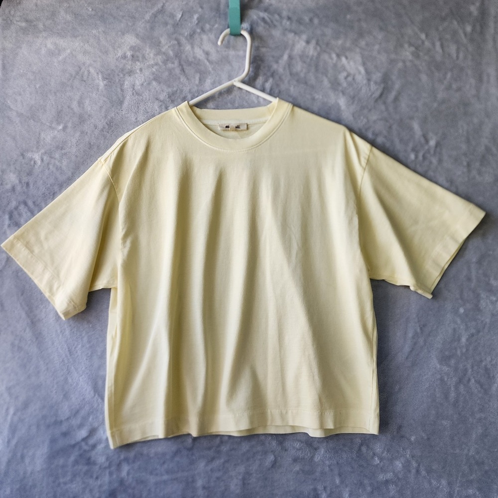 Madewell Boxy Crop Tee Shirt Womens Size Small Allday Jersey Soft Pineapple Top
